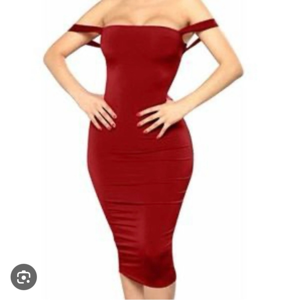 Sexy red midi dress